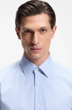 Slim-Fit Hemd aus funktionalem Stretch-Gewebe mit Karomuster
