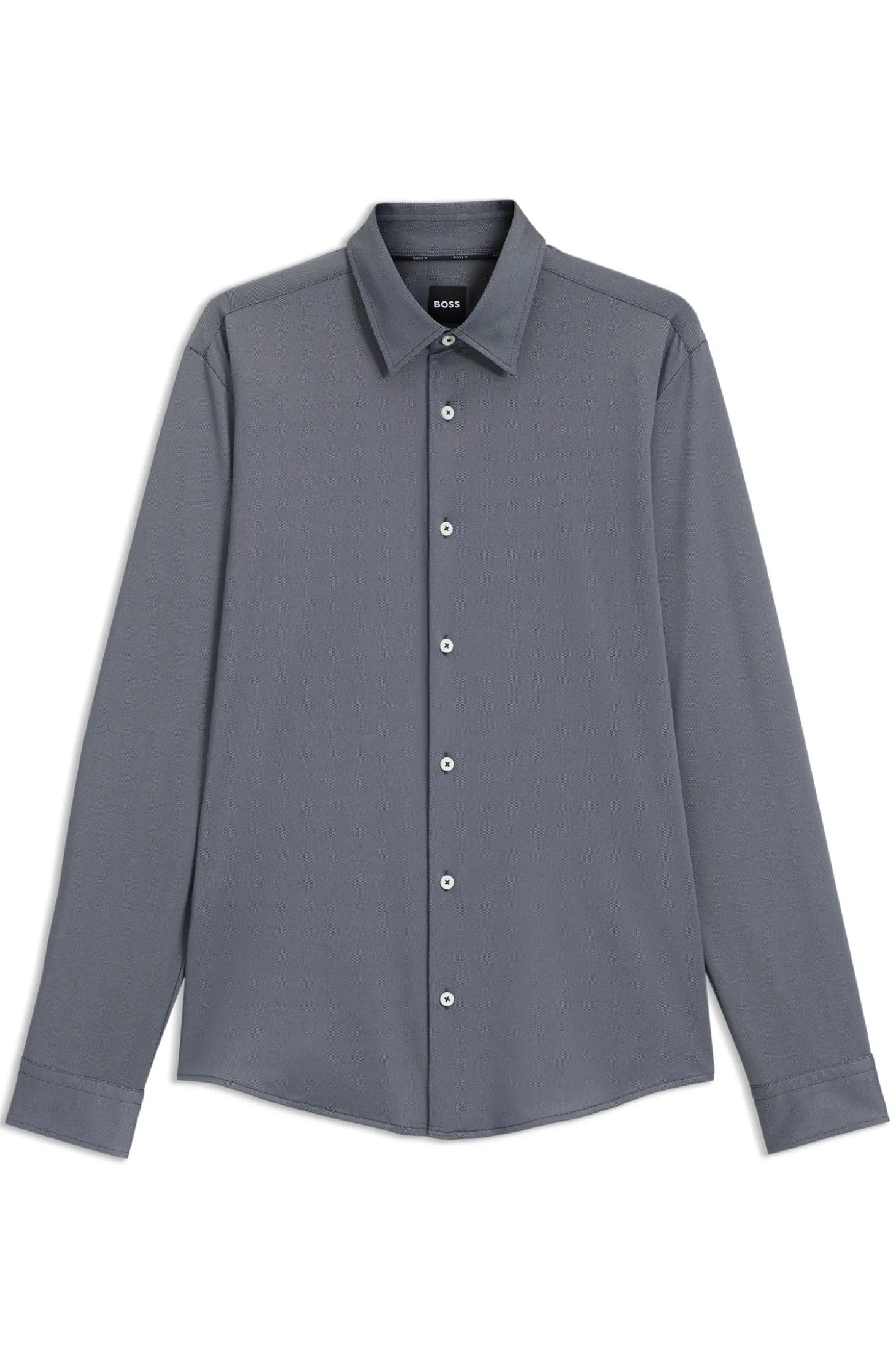 Slim-Fit Hemd aus funktionalem Stretch-Gewebe mit Struktur