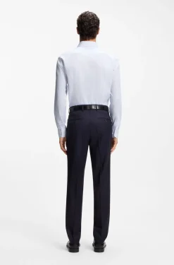Slim-Fit Hemd aus gestreifter Stretch-Baumwolle mit bügelleichtem Finish