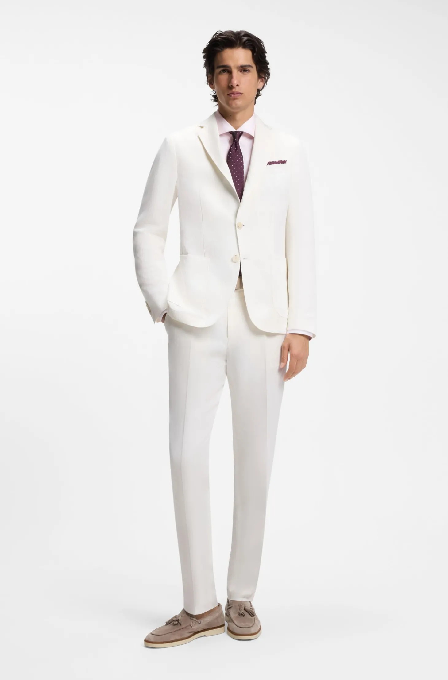 Slim-Fit Hemd aus gestreifter Stretch-Baumwolle mit bügelleichtem Finish