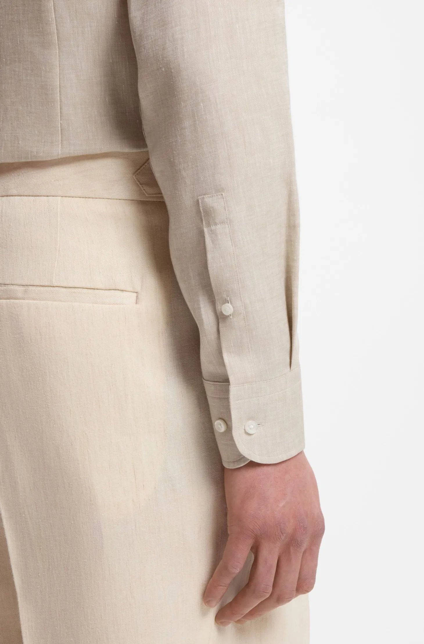 Slim-Fit Hemd aus in Italien gefertigtem Leinen