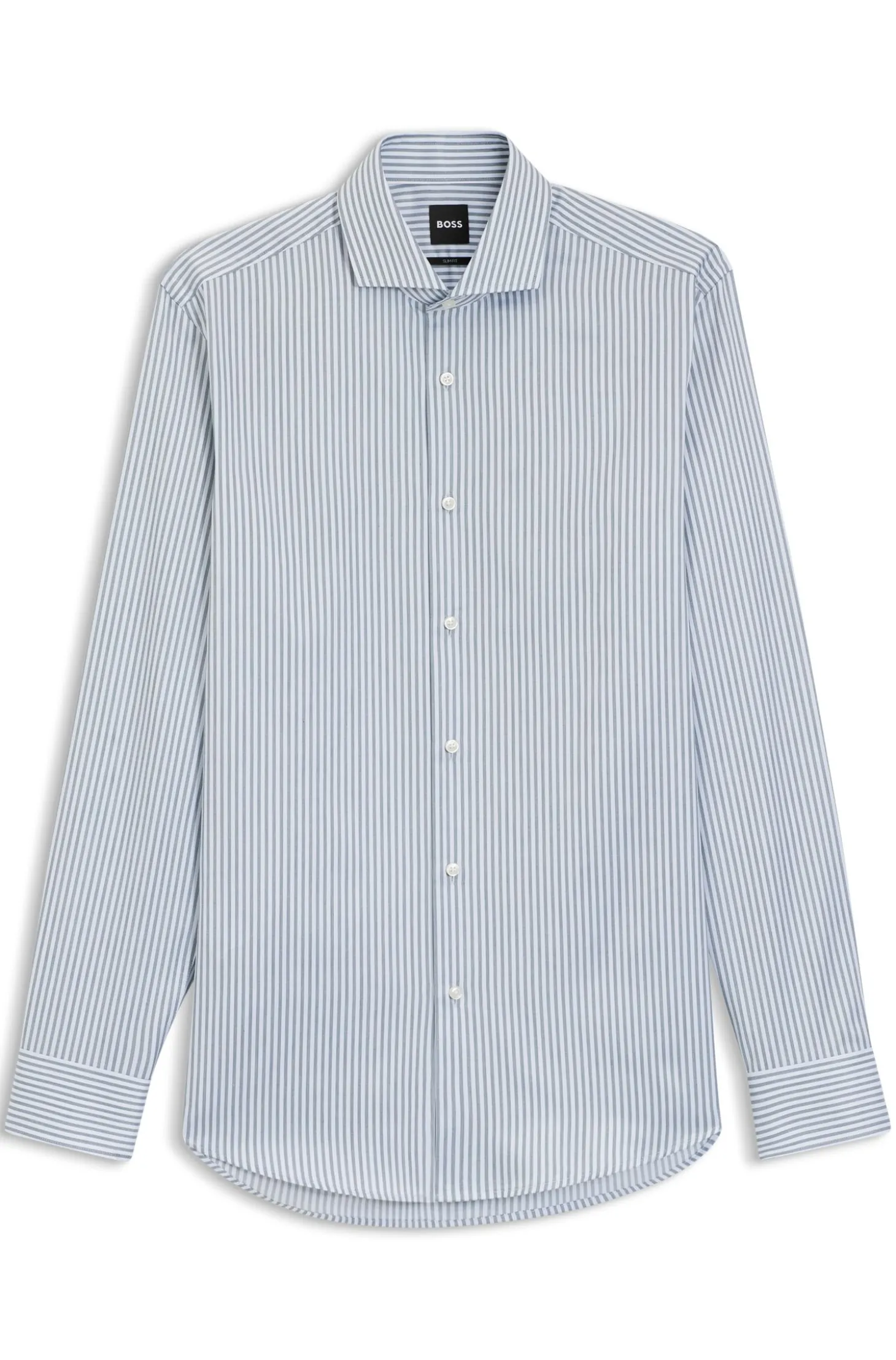 Slim-Fit Hemd aus in Italien gefertigtem, gestreiftem Baumwoll-Twill