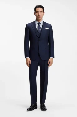 Slim-Fit Hemd aus italienischem Baumwoll-Mix mit Elasthan-Anteil
