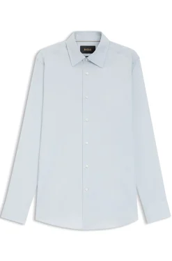 Slim-Fit Hemd aus italienischem Baumwoll-Mix mit Elasthan-Anteil