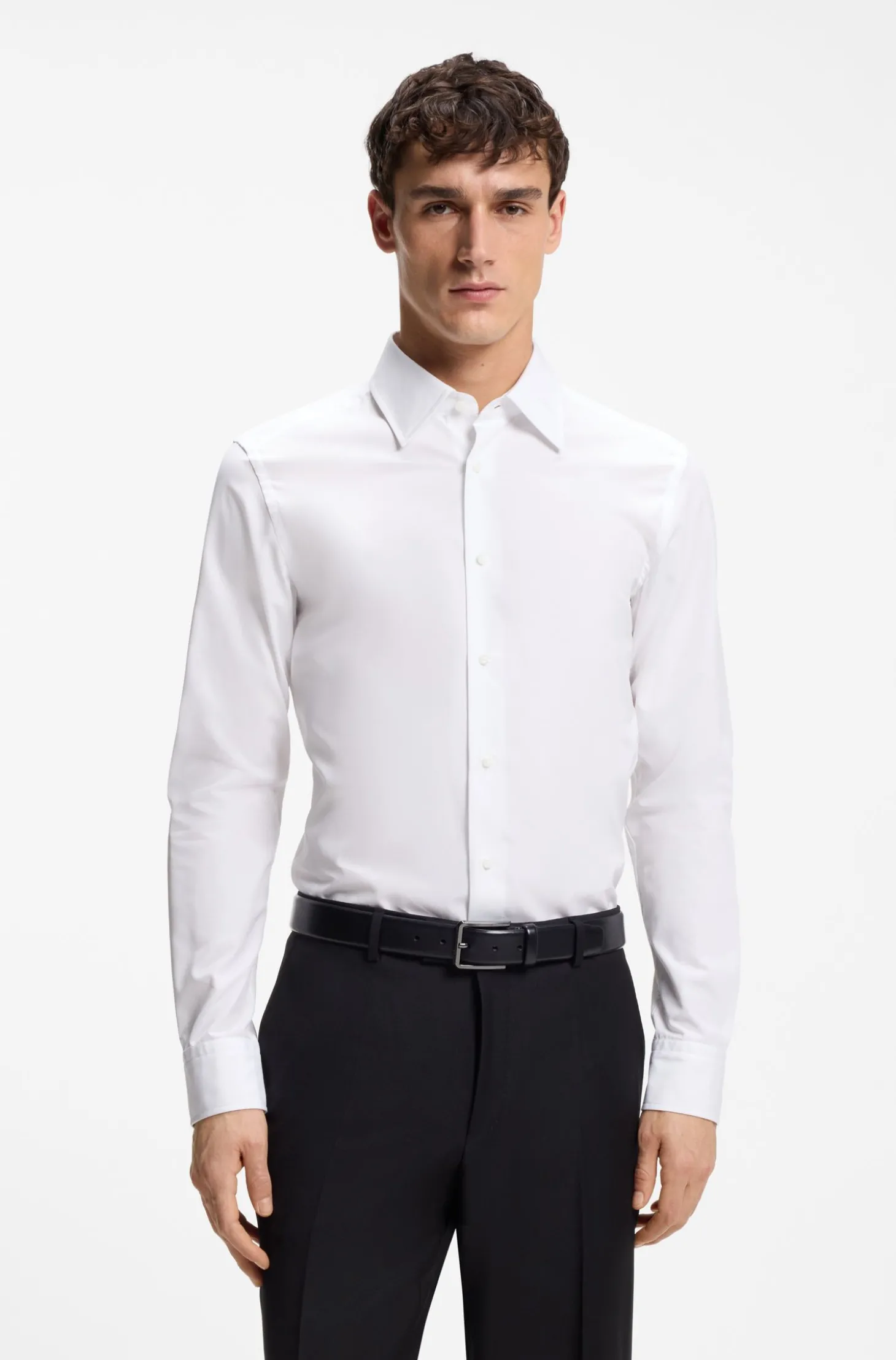 Slim-Fit Hemd aus italienischer Baumwoll-Popeline