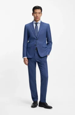 Slim-Fit Hemd aus karierter Stretch-Baumwolle mit bügelleichtem Finish