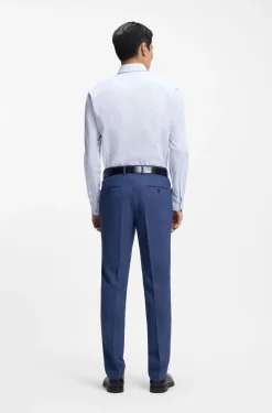 Slim-Fit Hemd aus karierter Stretch-Baumwolle mit bügelleichtem Finish