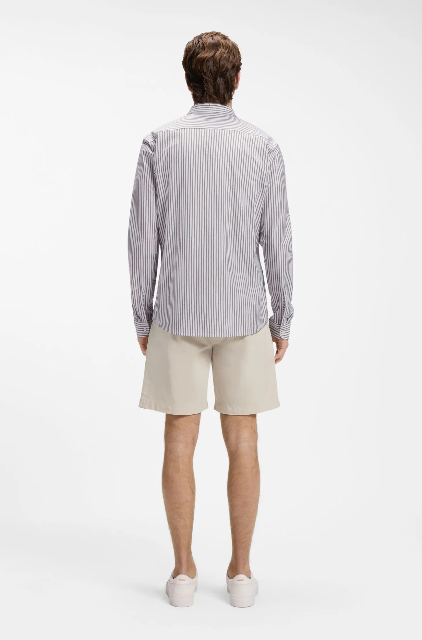 Slim-Fit Hemd aus meliertem Baumwoll-Jersey