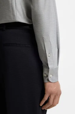 Slim-Fit Hemd aus meliertem Performance-Stretch-Jersey