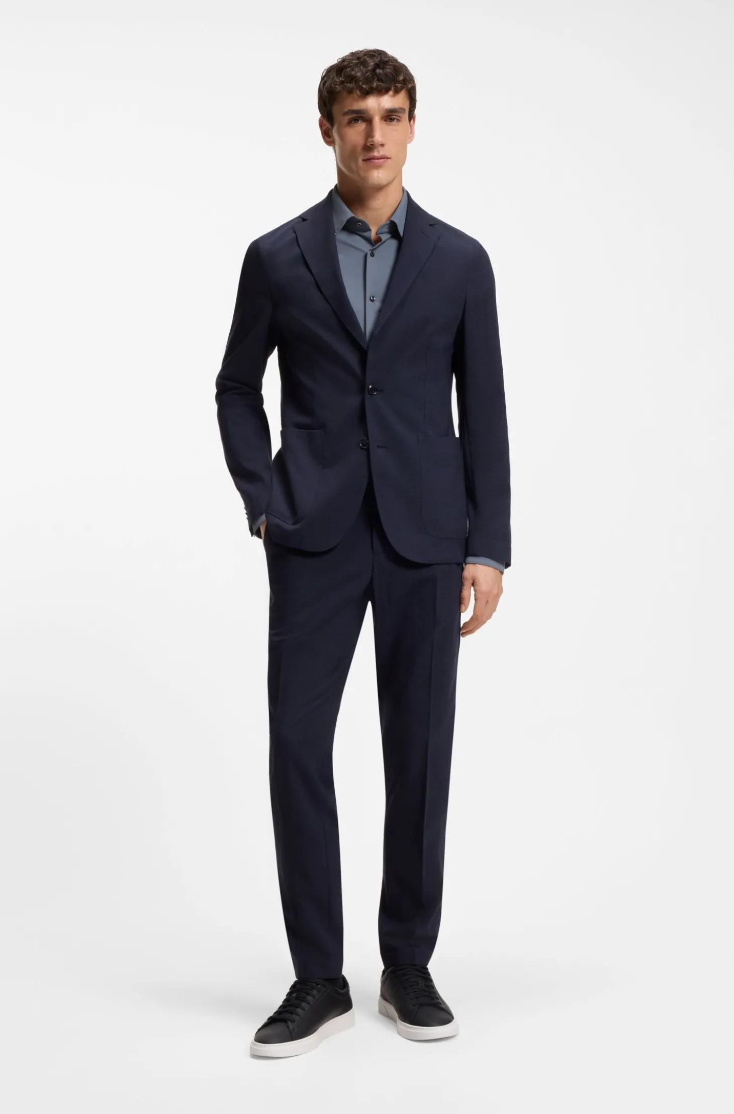 Slim-Fit Hemd aus Performance-Stretch-Jersey