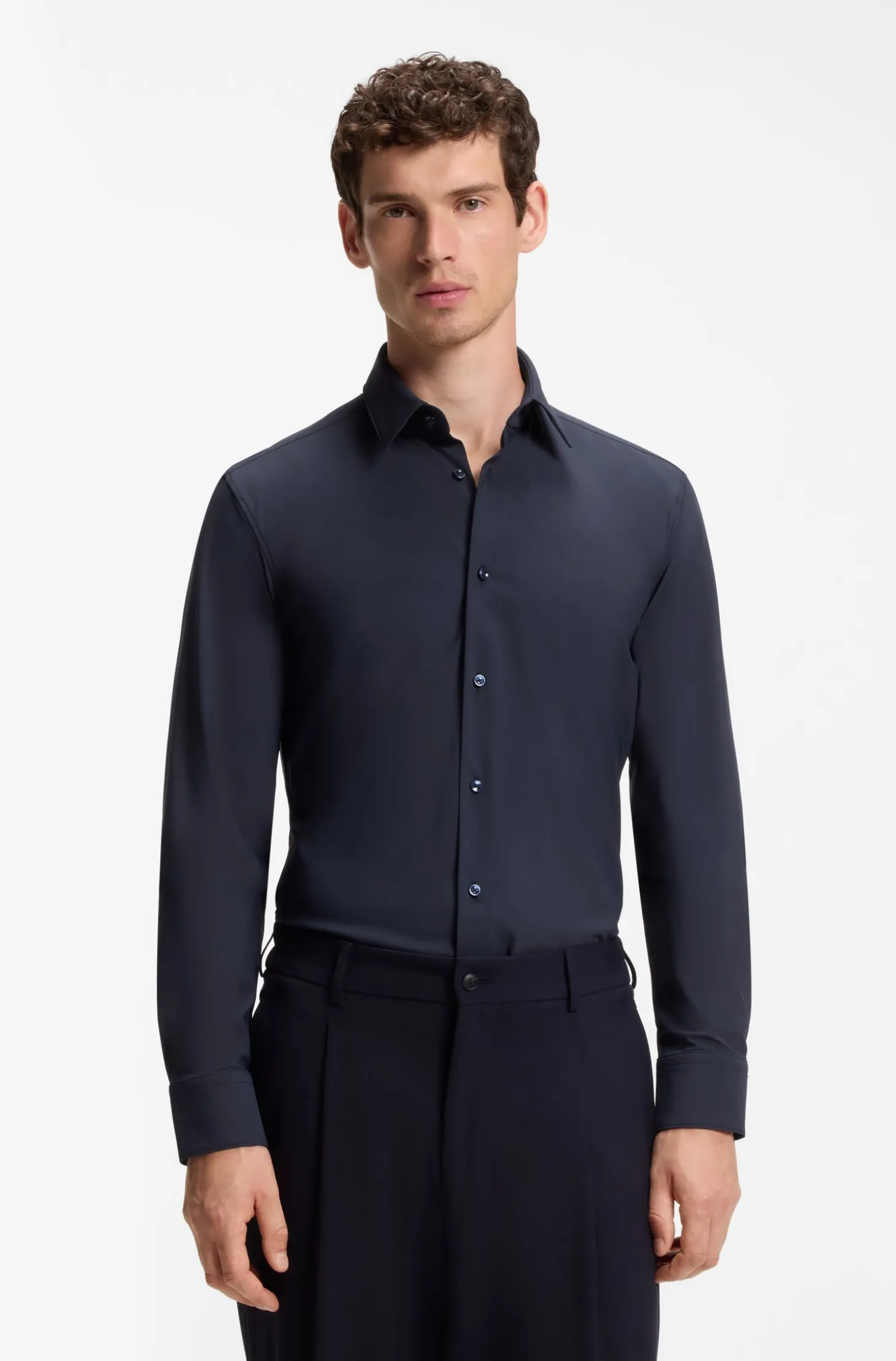 Slim-Fit Hemd aus Performance-Stretch-Jersey