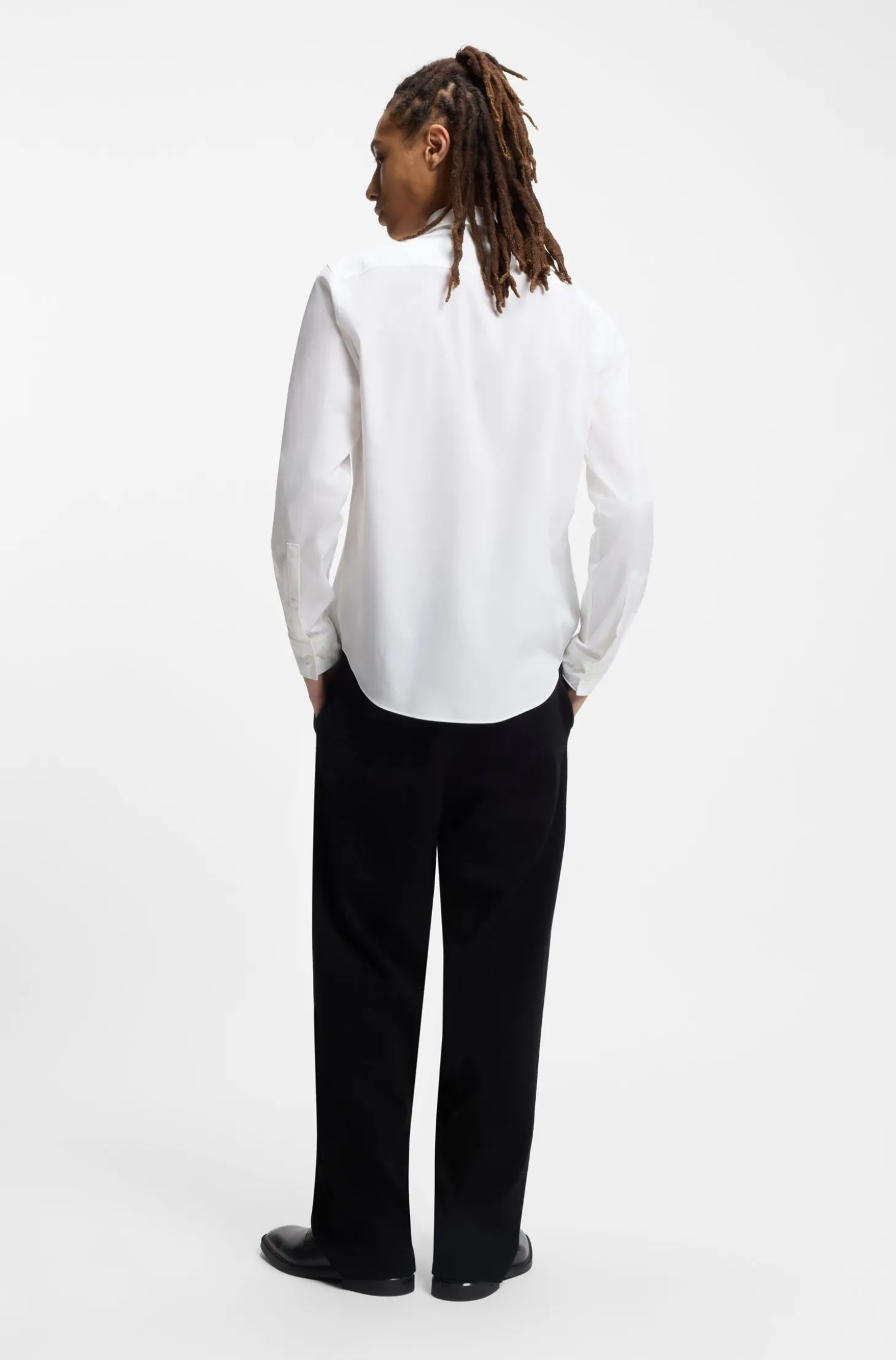Slim-Fit Hemd aus Stretch-Baumwoll-Canvas