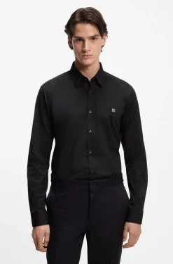 Slim-Fit Hemd aus Stretch-Baumwoll-Canvas