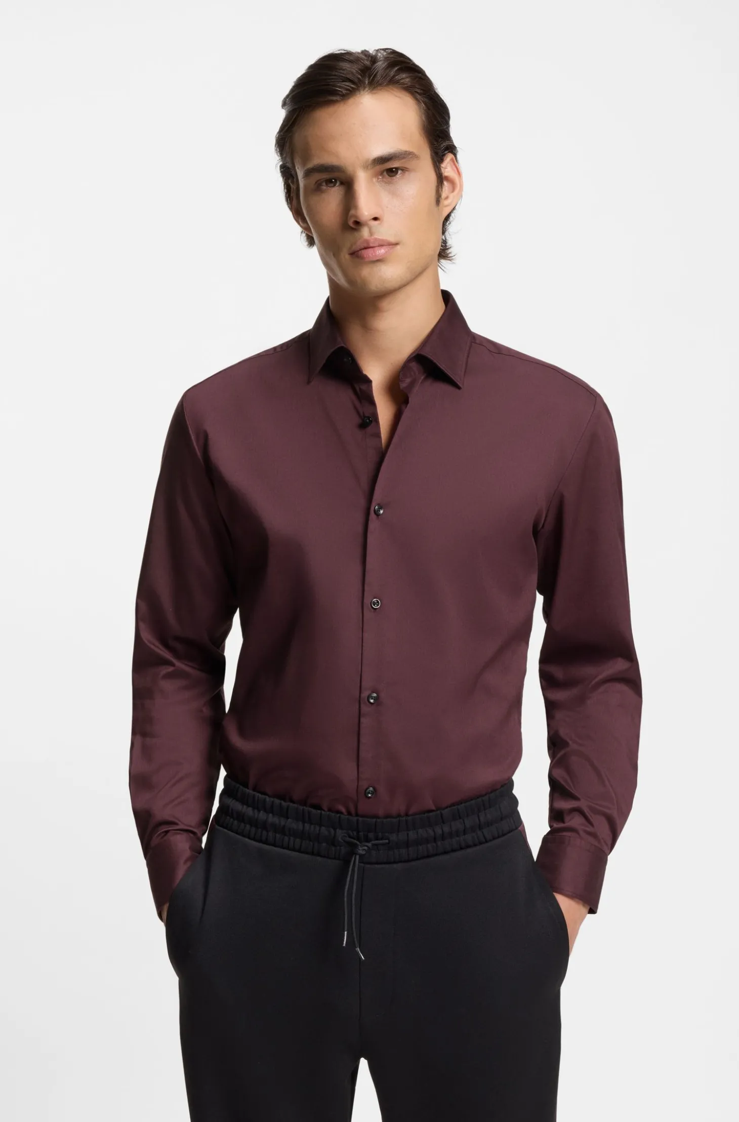 Slim-Fit Hemd aus Stretch-Twill