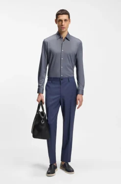 Slim-Fit Hemd aus strukturiertem Performance-Stretch-Gewebe