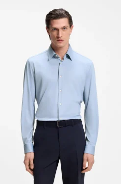 Slim-Fit Hemd aus strukturiertem Performance-Stretch-Gewebe