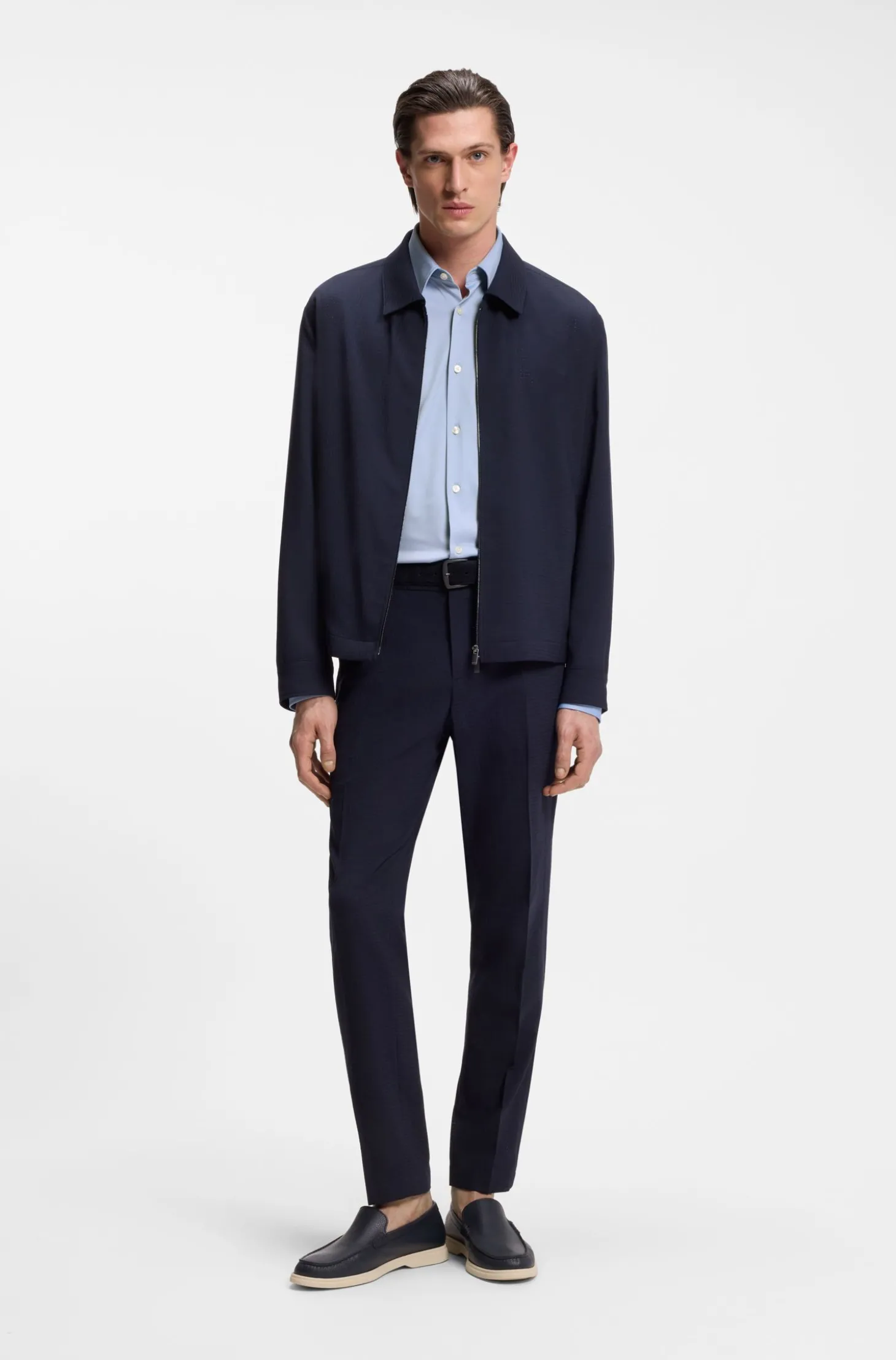 Slim-Fit Hemd aus strukturiertem Performance-Stretch-Gewebe