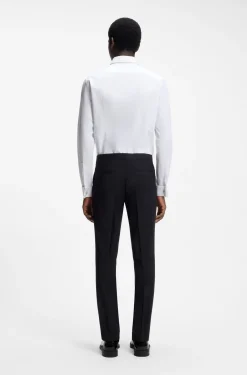 Slim-Fit Hemd aus strukturierter Baumwoll-Popeline