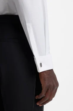 Slim-Fit Hemd aus strukturierter Baumwoll-Popeline