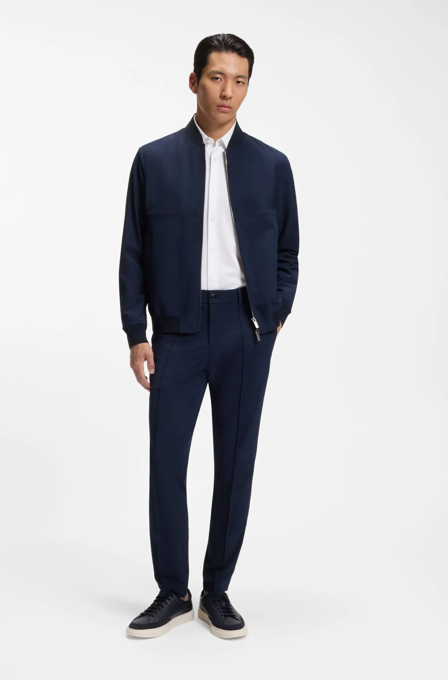 Slim-Fit Hemd aus strukturiertem Performance-Stretch-Gewebe