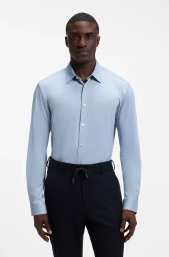 Slim-Fit Hemd aus strukturiertem Performance-Stretch-Gewebe