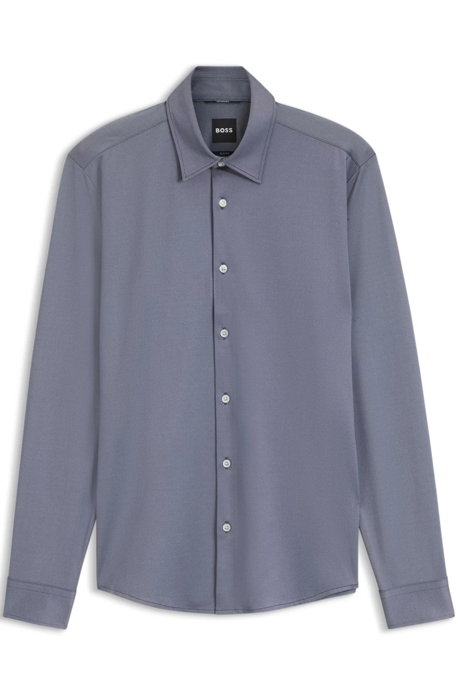 Slim-Fit Hemd aus strukturiertem Performance-Stretch-Gewebe