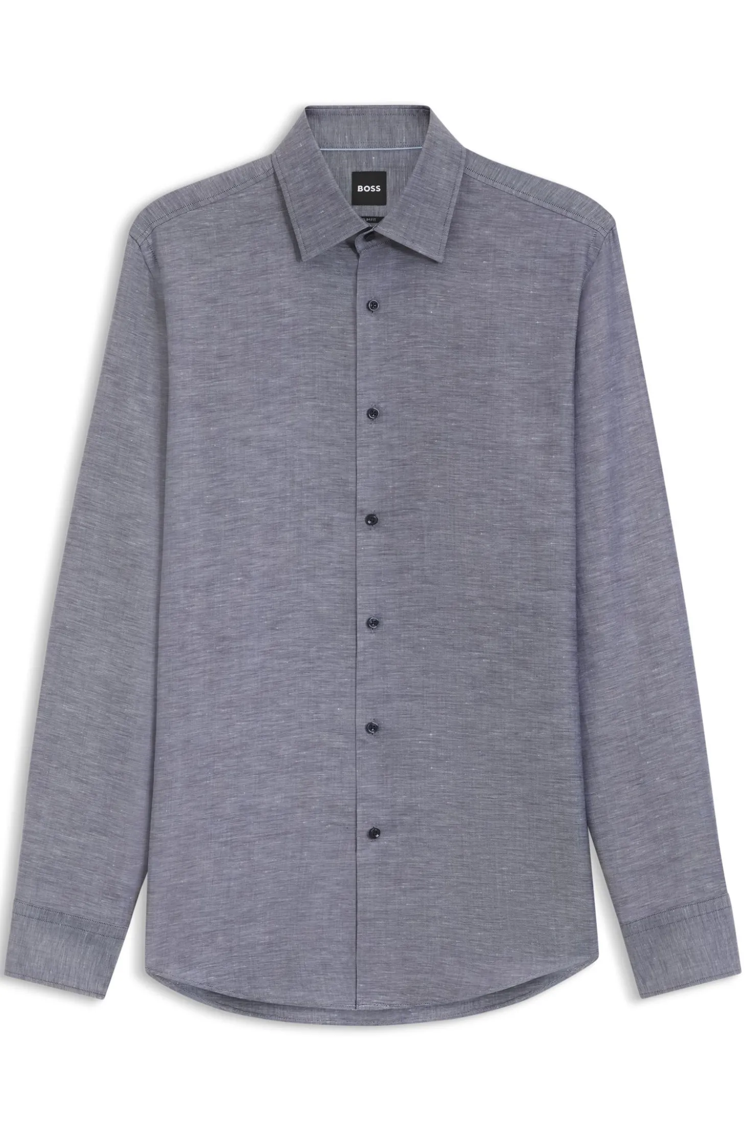 Slim-Fit Hemd aus Twill aus einem Leinen-Mix