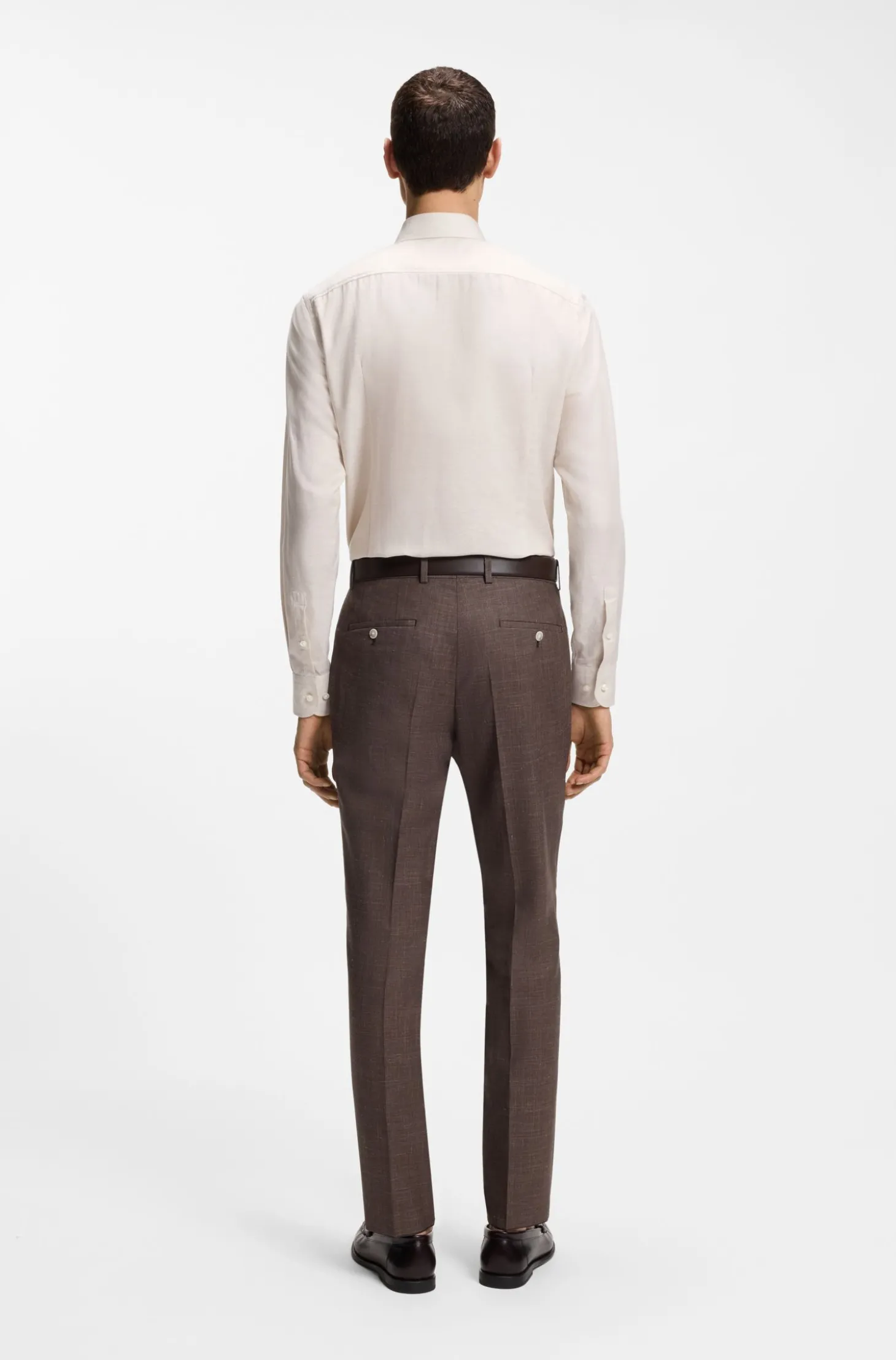 Slim-Fit Hemd aus Twill aus einem Leinen-Mix