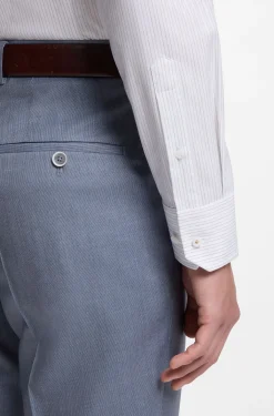 Slim-Fit Hemd mit Streifen aus in Italien gefertigter Baumwolle