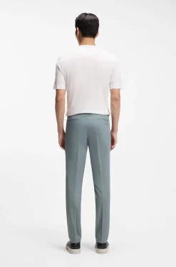 Slim-Fit Hose aus Baumwolle, Seide und Stretch