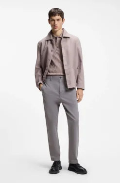 Slim-Fit Hose aus elastischer Baumwoll-Gabardine