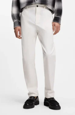 Slim-Fit Hose aus elastischer Baumwoll-Gabardine