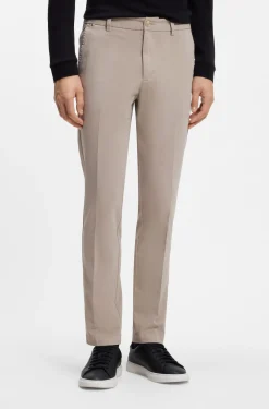 Slim-Fit Hose aus elastischer Baumwoll-Gabardine