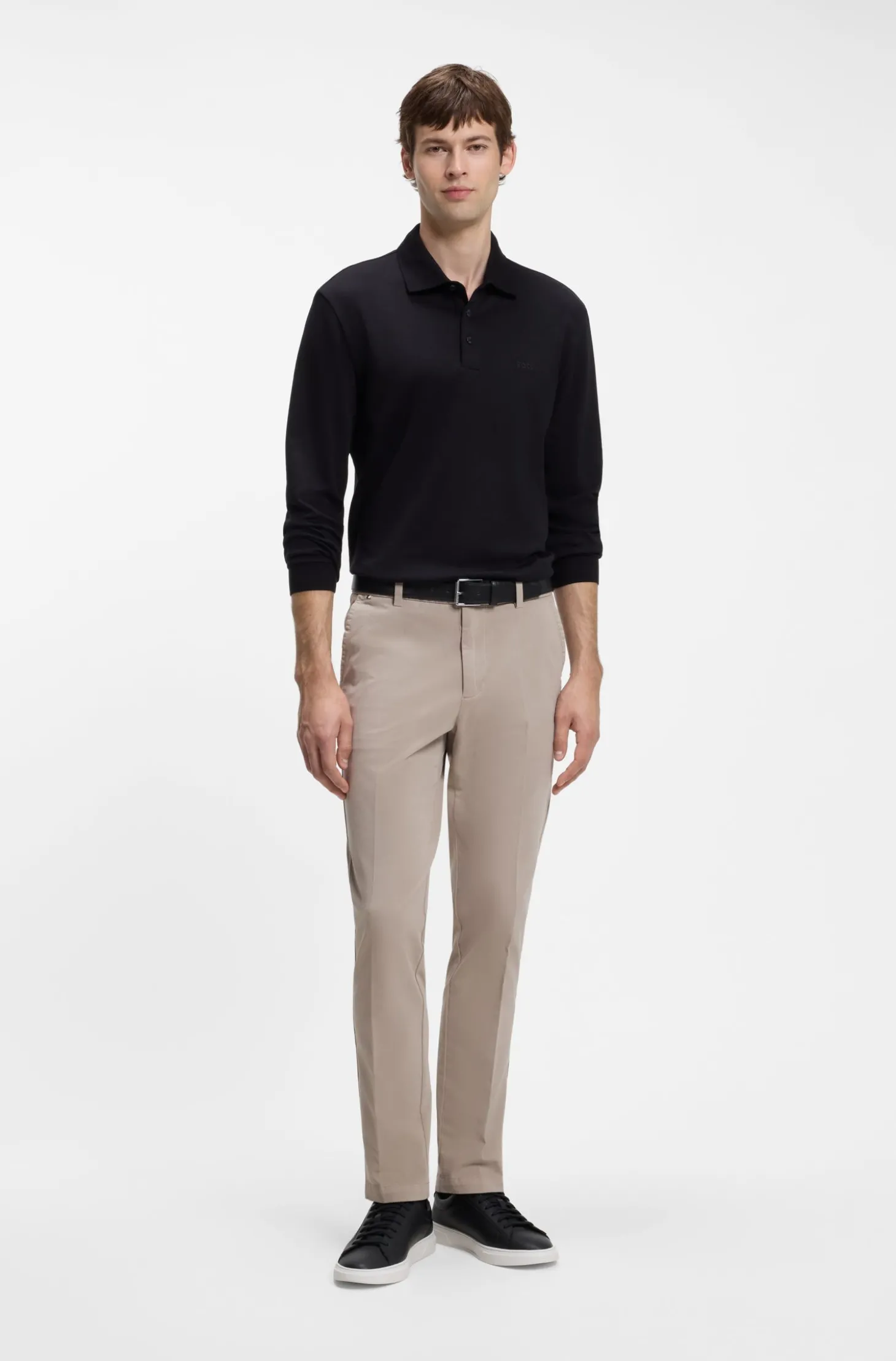 Slim-Fit Hose aus elastischer Baumwoll-Gabardine
