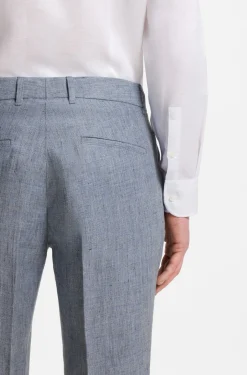 Slim-Fit Hose aus gemustertem Leinen