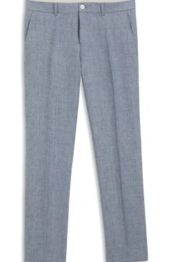 Slim-Fit Hose aus gemustertem Leinen