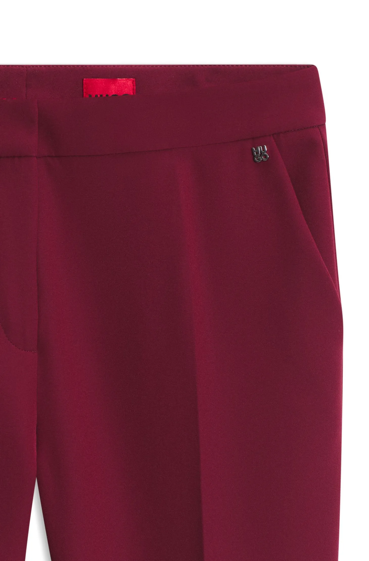 Slim-Fit Hose aus Stretch-Gewebe mit Logo-Niete