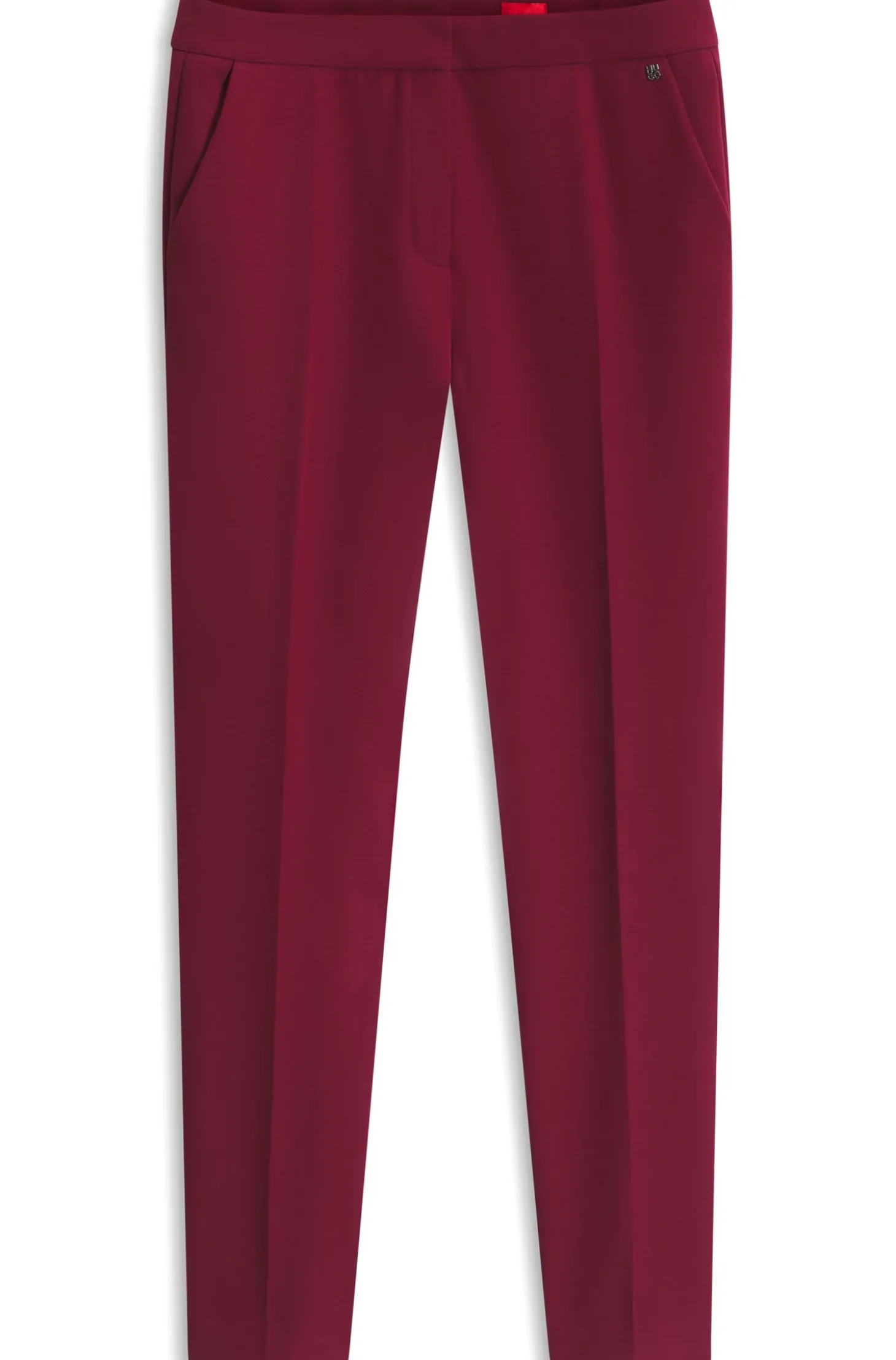 Slim-Fit Hose aus Stretch-Gewebe mit Logo-Niete
