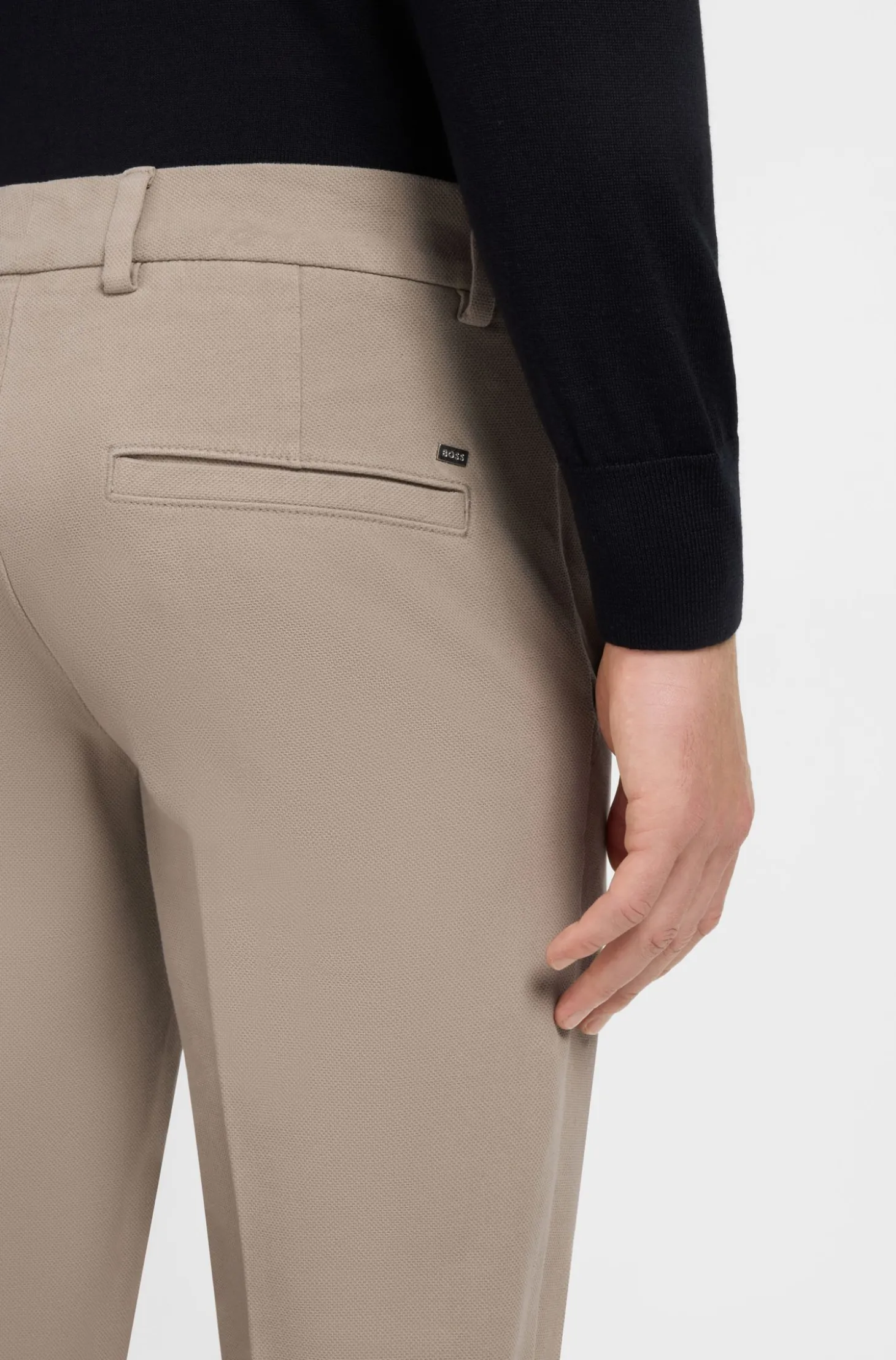 Slim-Fit Hose aus strukturierter Stretch-Baumwolle