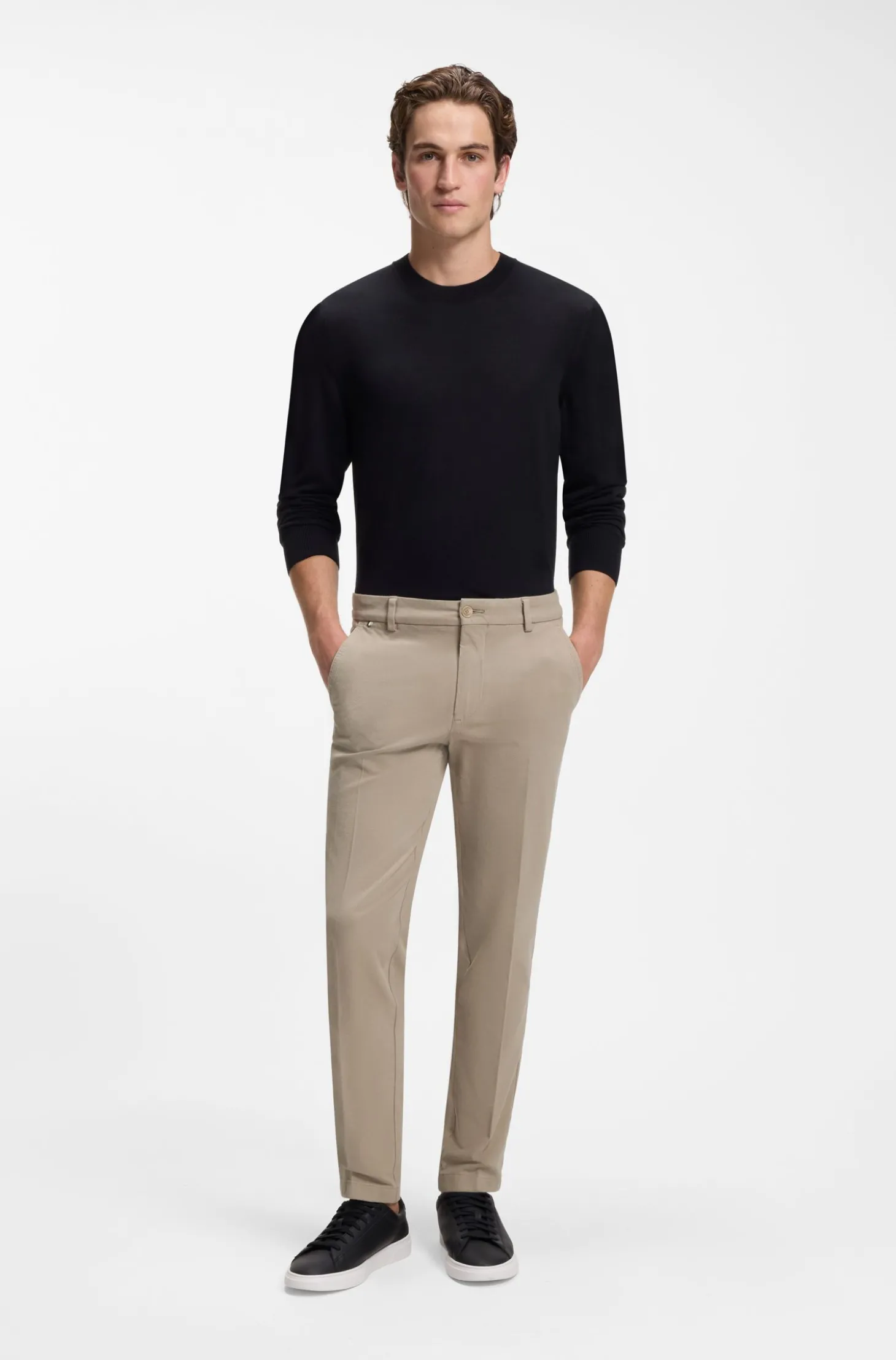 Slim-Fit Hose aus strukturierter Stretch-Baumwolle