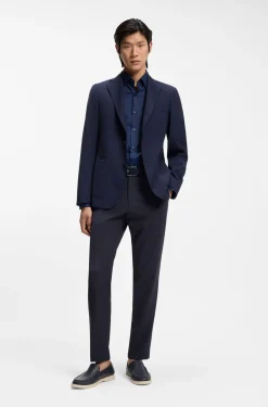 Slim-Fit Hose aus waschmaschinenfestem funktionalem Stretch-Gewebe
