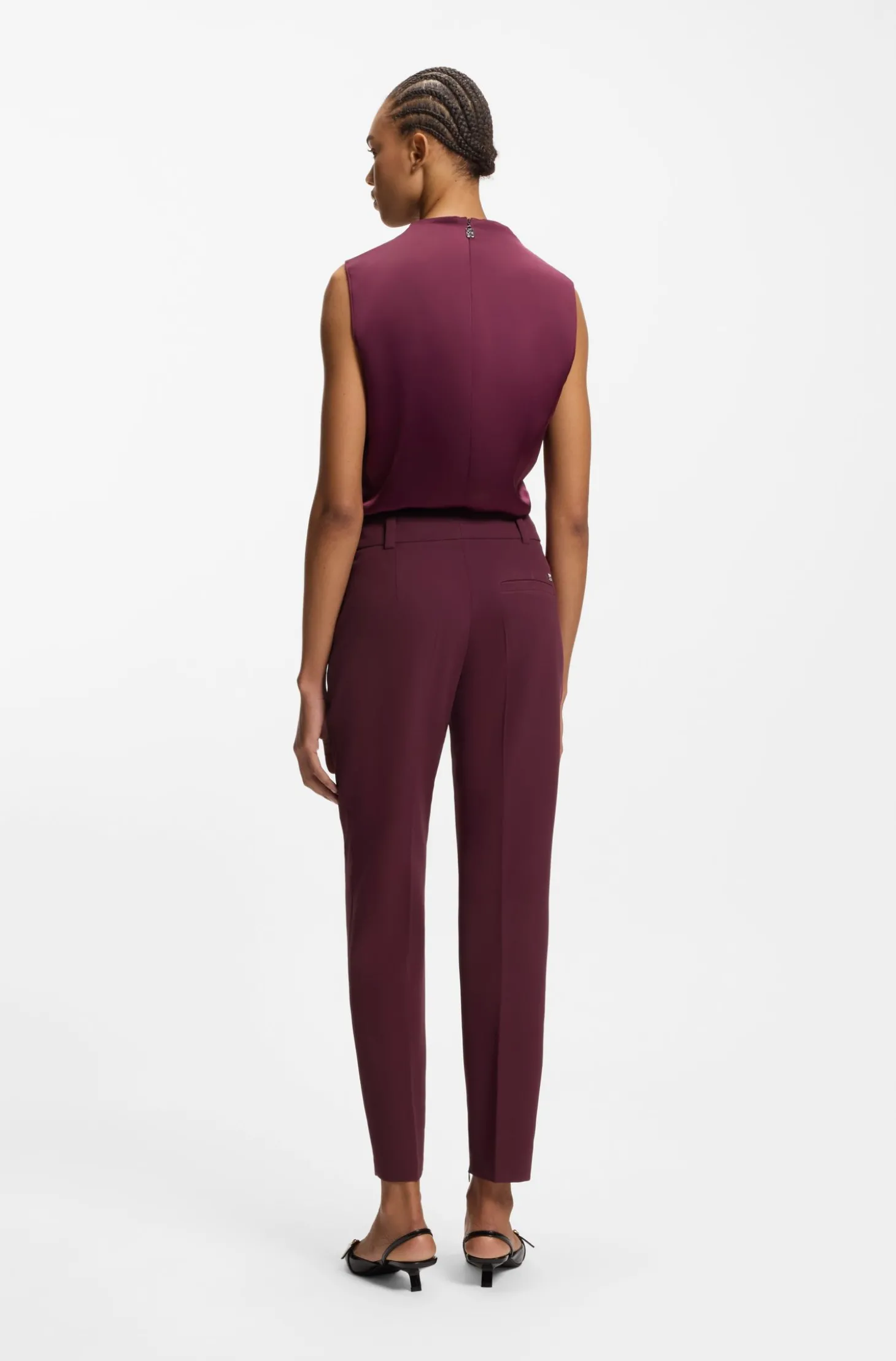 Slim-Fit Hose mit Reißverschluss am Saum
