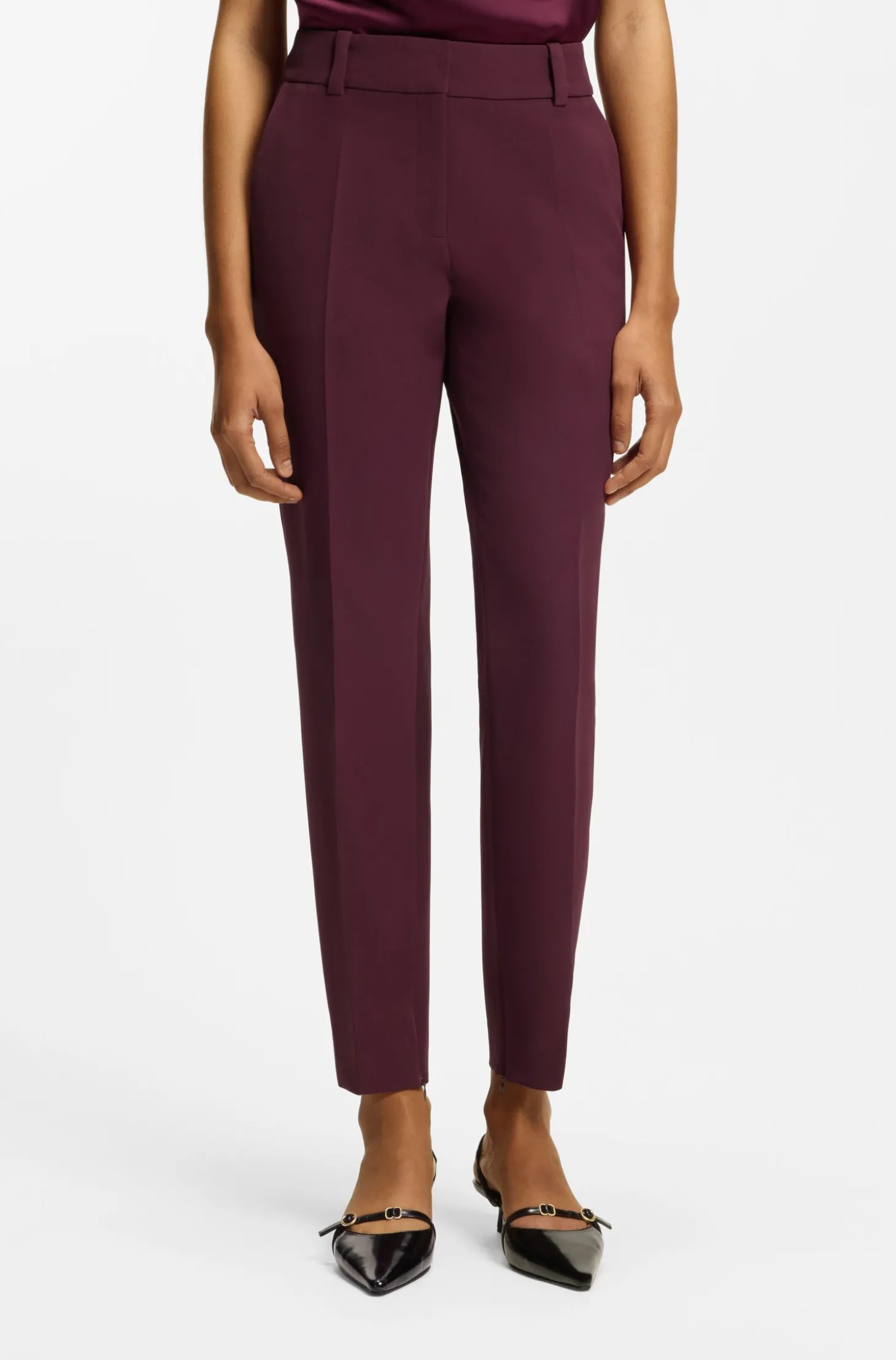 Slim-Fit Hose mit Reißverschluss am Saum