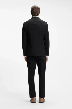 Slim-Fit Jacke aus elastischem Baumwoll-Seersucker