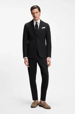 Slim-Fit Jacke aus elastischem Baumwoll-Seersucker