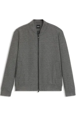Slim-Fit Jacke aus gebürstetem Stretch-Flanell