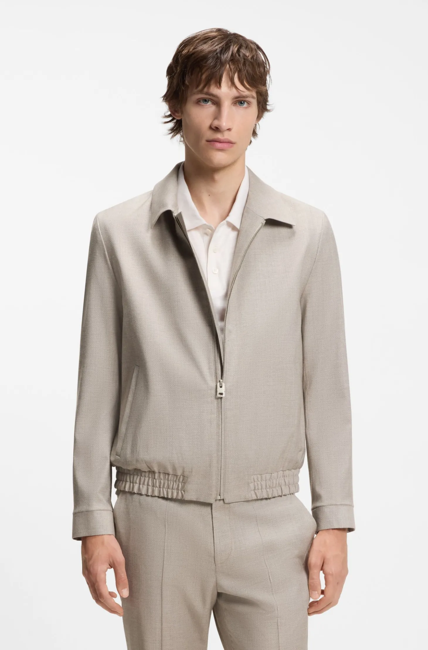 Slim-Fit Jacke aus Stretch-Twill