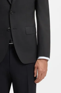 Slim-Fit Jacke aus Stretch-Wolle