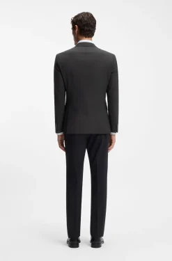 Slim-Fit Jacke aus Stretch-Wolle