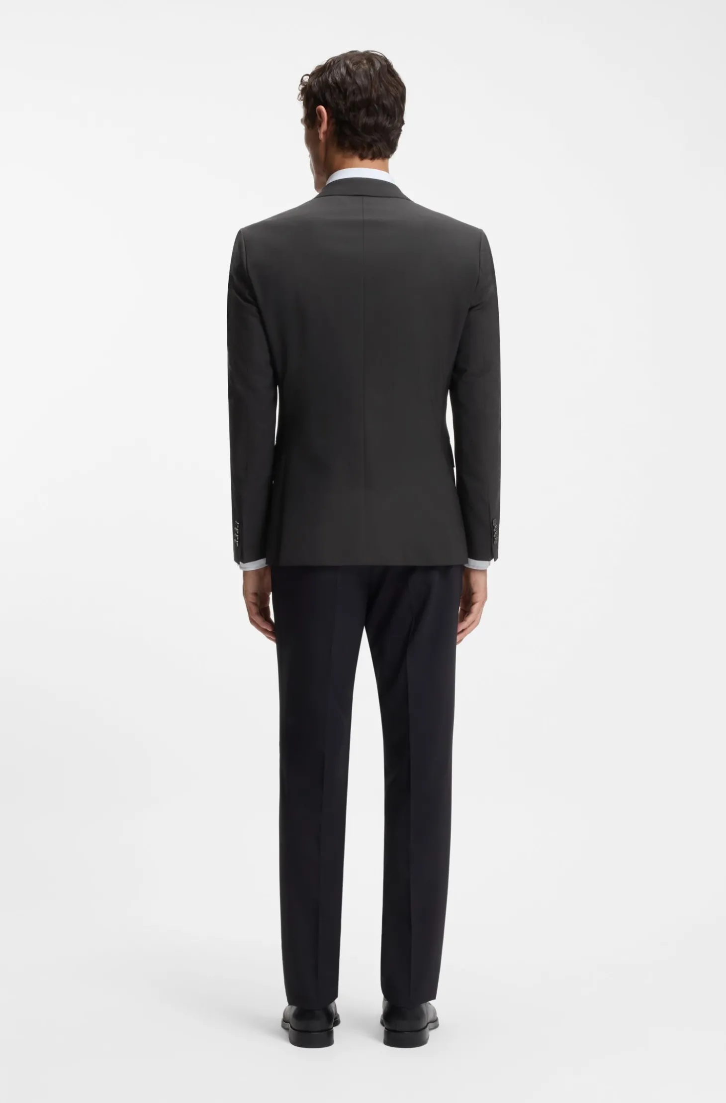 Slim-Fit Jacke aus Stretch-Wolle